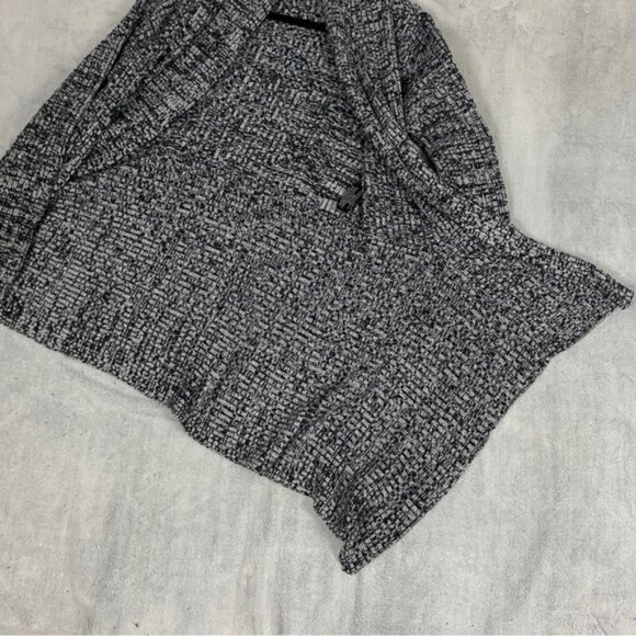 UK2LA Waterfall Front Cardigan Heather Grey Ribbed Knit Sz Small - Picture 3 of 12